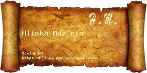 Hlinka Mária névjegykártya